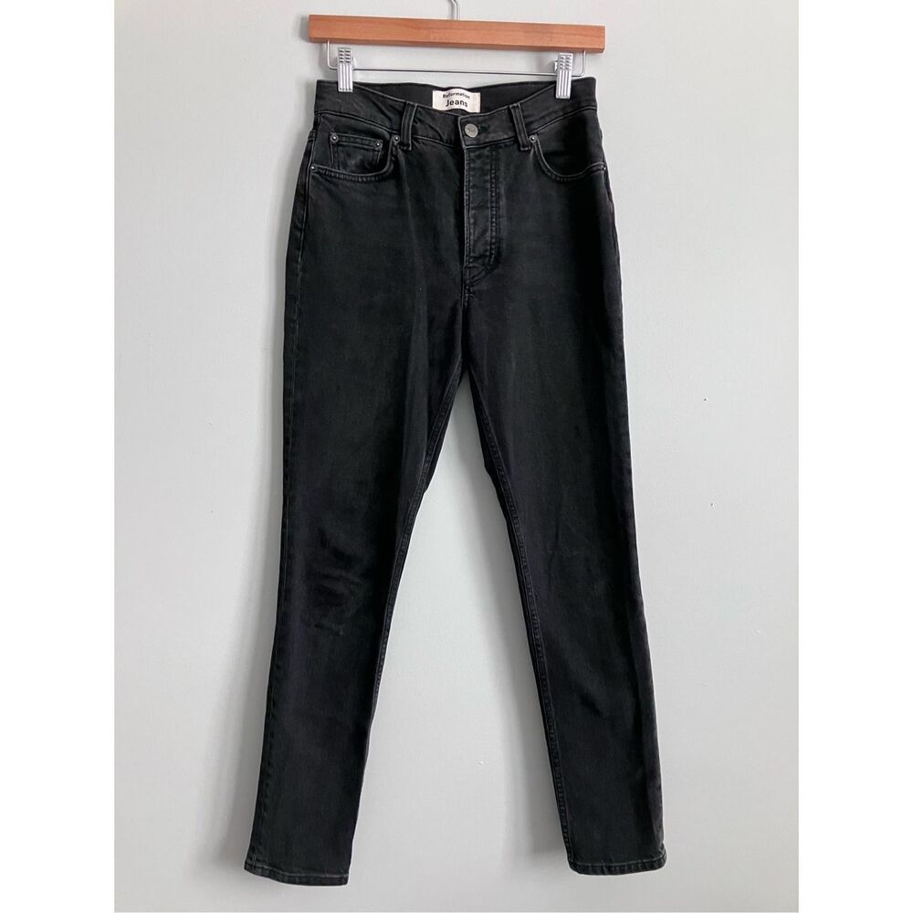 REFORMATION Black Erie Wash High Rise Button Fly Jeans Size 26